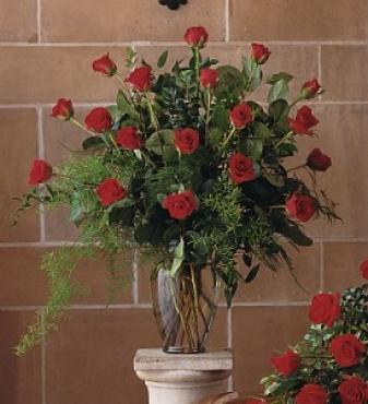 Red Rose Tribute Vase